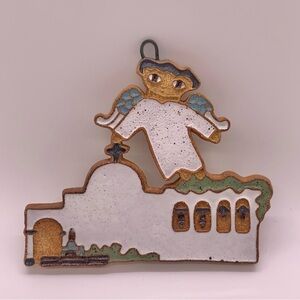 St. Andrew's Abbey Mission San Juan Capistrano Angel Wall Plaque Decor Signed.